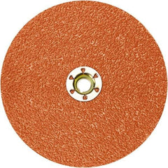 3M - 5" Diam 5/8-11 Threaded Hole 80 Grit Fiber Disc - Medium Grade, Ceramic, 12,000 Max RPM, Series 987C - USA Tool & Supply