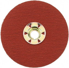 3M - 4-1/2" Diam 5/8-11 Threaded Hole 80 Grit Fiber Disc - Medium Grade, Ceramic, 13,300 Max RPM, Series 987C - USA Tool & Supply