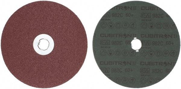 3M - 7" Diam 5/8-11 Threaded Hole 60 Grit Fiber Disc - Medium Grade, Ceramic, 8,600 Max RPM, Series 982C - USA Tool & Supply