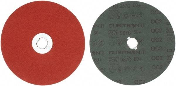 3M - 7" Diam 5/8-11 Threaded Hole 60 Grit Fiber Disc - Medium Grade, Ceramic, 8,600 Max RPM, Series 987C - USA Tool & Supply