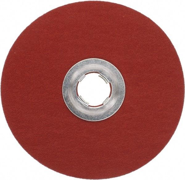 3M - 5" Diam 5/8-11 Threaded Hole 80 Grit Fiber Disc - Medium Grade, Ceramic, 12,000 Max RPM, Series 987C - USA Tool & Supply