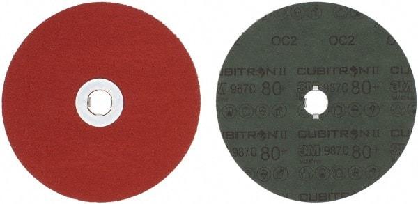 3M - 7" Diam 5/8-11 Threaded Hole 80 Grit Fiber Disc - Medium Grade, Ceramic, 8,600 Max RPM, Series 987C - USA Tool & Supply