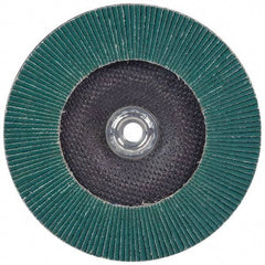 3M - 40 Grit, 7" Disc Diam, 7/8" Center Hole, Type 27 Zirconia Alumina Flap Disc - 8,600 Max RPM, Cloth Backing, Arbor Attaching System, Coated - USA Tool & Supply