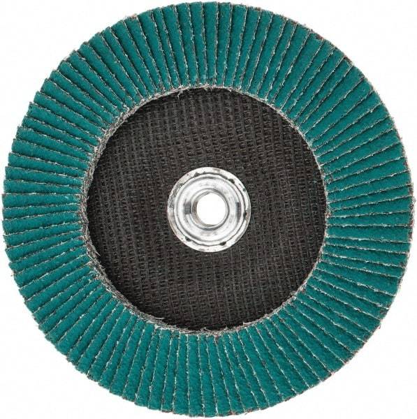3M - 36 Grit, 7" Disc Diam, 5/8-11 Center Hole, Type 29 Zirconia Alumina Flap Disc - 8,600 Max RPM, Cloth Backing, Arbor Attaching System, Coated - USA Tool & Supply