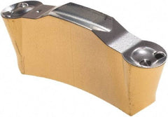 Iscar - 420TGMF Grade IC808, 4mm Cutting Width Carbide Grooving Insert - 2mm Max Depth of Cut, Neutral, 2mm Corner Radius, TiAlN Finish - USA Tool & Supply