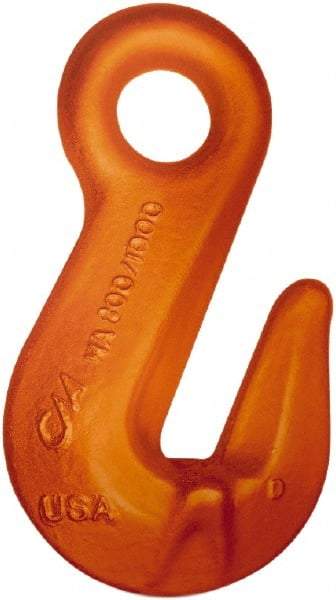 CM - Chain Grade 100, 4,300 Lbs. Load Limit Eye Cradle Grab Hook - 0.36 Inch Hook Throat, 2.57 Inch Reach, 0.63 Inch Eye Inside Diameter, 9/32 Inch Chain Diameter, 3.71 Inch Overall Length, 0.38 Inch Eye Thickness - USA Tool & Supply