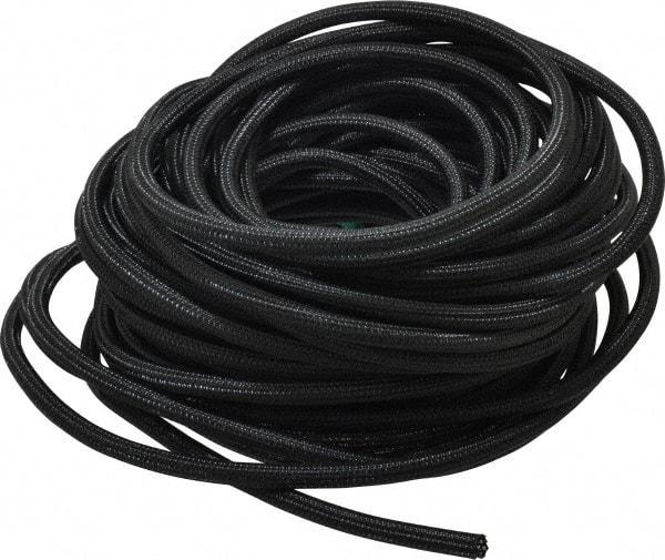 Techflex - Black PET Braided Cable Sleeve - 100' Coil Length, -103 to 257°F - USA Tool & Supply