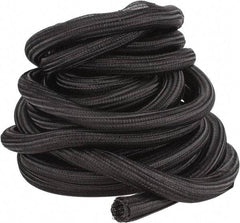 Techflex - Black Braided Cable Sleeve - 50' Coil Length, -103 to 257°F - USA Tool & Supply