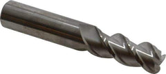 Value Collection - 1/2", 3 Flute, Single End, Solid Carbide, 0.12" Corner Radius End Mill - 3" OAL, 45° Helix, Right Hand Flute, 1-1/4" LOC, Right Hand Cut - USA Tool & Supply
