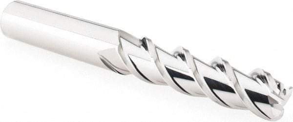 Value Collection - 1/2" 3 Flute Single End Solid Carbide 0.12" Corner Radius Spiral Flute Corner Radius End Mill - 2" LOC, 1/2" Shank Diam, 4" OAL, 45° Helix, Right Hand Cut, Right Hand Flute - USA Tool & Supply