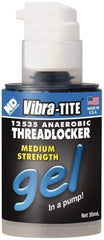 Vibra-Tite - 35 mL Bottle, Blue, Medium Strength Gel Threadlocker - Series 125, 24 hr Full Cure Time, Hand Tool Removal - USA Tool & Supply