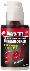 Vibra-Tite - 35 mL Bottle, Red, High Strength Gel Threadlocker - Series 135, 24 hr Full Cure Time, Hand Tool, Heat Removal - USA Tool & Supply