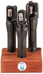 APT - 1 to 1-1/2" Cutting Diam, R8 Shank, IndexableRound Inserted End Mill Set - EMR Carbide Toolholder, Series Tri-Dex - USA Tool & Supply