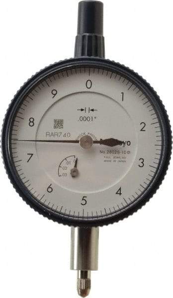 Mitutoyo - 0.025" Range, 0-10 Dial Reading, 0.0001" Graduation Dial Drop Indicator - 2-1/4" Dial, 0.01" Range per Revolution, 0.0001" Accuracy, Revolution Counter - USA Tool & Supply