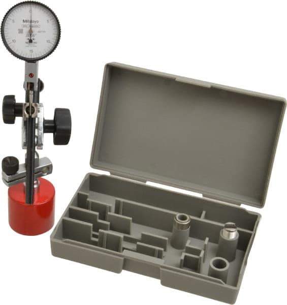 Mitutoyo - 0.0005" Graduation, 0-15-0 Dial Reading, Indicator & Base Kit - 1-1/2" Dial Diam - USA Tool & Supply