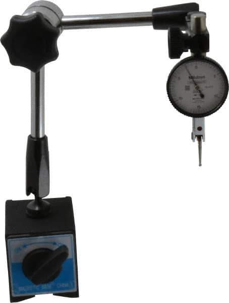 Mitutoyo - Dial Indicator & Base Kit - 2" Base Length x 2-1/4" Base Width x 2-1/4" Base Height - USA Tool & Supply