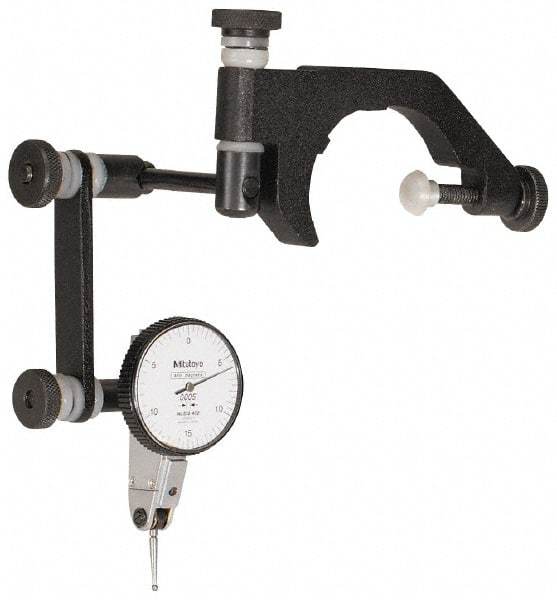 Mitutoyo - 0.0005" Graduation, 0.03" Max Meas, 0-15-0 Dial Reading, Indicator & Base Kit - 1-1/2" Dial Diam - USA Tool & Supply