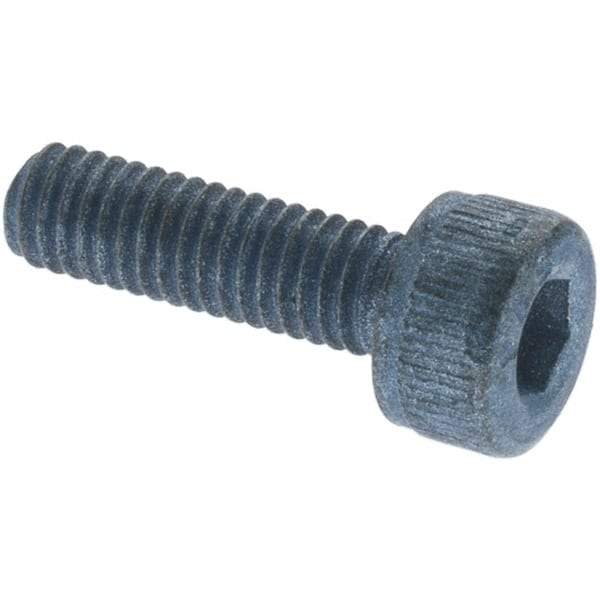Metric Blue - M6x1.00 Metric Coarse Hex Socket Drive, Socket Cap Screw - Grade 12.9 Alloy Steel, Metric Blue Finish, Partially Threaded, 100mm Length Under Head - USA Tool & Supply