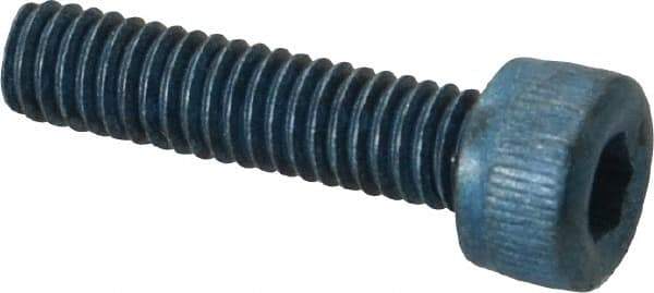 Metric Blue - M4x0.70 Metric Coarse Hex Socket Drive, Socket Cap Screw - Grade 12.9 Alloy Steel, Metric Blue Finish, Fully Threaded, 16mm Length Under Head - USA Tool & Supply
