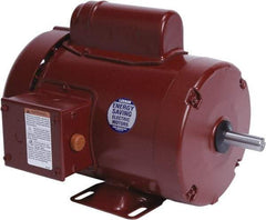 Leeson - 1 Max hp, 1,800 Max RPM, Electric AC DC Motor - 115/208-230 V Input, Single Phase, 56 Frame, 5/8" Shaft Diam, Rigid Base Mount, TEFC Enclosure - USA Tool & Supply
