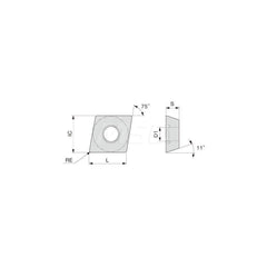 Turning Insert:  EPGT521L-W08 SH730,  Solid Carbide TiAlN Finish,  Left Hand,  0.0160″ Corner Radius,  75.0 &deg N/A Diamond,  Series  EPGT