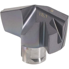 Iscar - Series ICM, 0.594" Diam Grade IC908 140° Replaceable Drill Tip - Carbide, TiAlN Finish, 15 Seat Size, Through Coolant - USA Tool & Supply