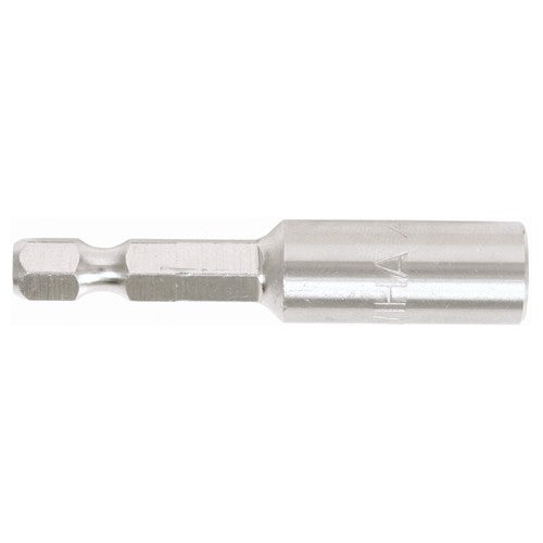 Stainless Steel Insert Bit Holder 1/4″ Drive Internal C-Ring for bit holding and magnetic 2.1″ Oal - USA Tool & Supply