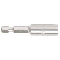 Stainless Steel Insert Bit Holder 1/4″ Drive Internal C-Ring for bit holding and magnetic 2.1″ Oal - USA Tool & Supply
