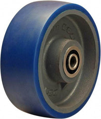 Hamilton - 8 Inch Diameter x 3 Inch Wide, Polyurethane Mold on to Cast Iron Center Caster Wheel - 2,000 Lb. Capacity, 3-1/4 Inch Hub Length, 3/4 Inch Axle Diameter, Sealed Precision Ball Bearing - USA Tool & Supply