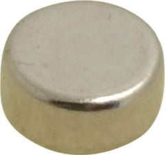 Mag-Mate - 0.22" Diam x 0.1" High Neodymium Rare Earth Magnet - 1 Lb Max Capacity, 200°F Max, Nickel Plated - USA Tool & Supply