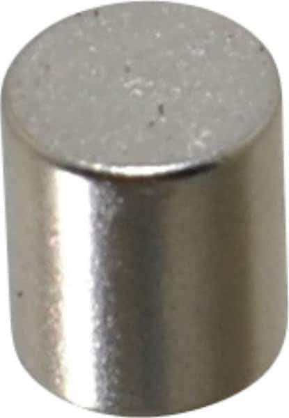 Mag-Mate - 0.22" Diam x 1/4" High Neodymium Rare Earth Magnet - 1.5 Lb Max Capacity, 200°F Max, Nickel Plated - USA Tool & Supply