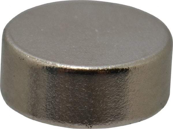 Mag-Mate - 1/4" Diam x 0.1" High Neodymium Rare Earth Magnet - 1 Lb Max Capacity, 200°F Max, Nickel Plated - USA Tool & Supply