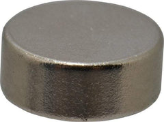 Mag-Mate - 1/4" Diam x 0.1" High Neodymium Rare Earth Magnet - 1 Lb Max Capacity, 200°F Max, Nickel Plated - USA Tool & Supply