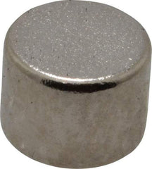 Mag-Mate - 1/4" Diam x 3/16" High Neodymium Rare Earth Magnet - 1.5 Lb Max Capacity, 200°F Max, Nickel Plated - USA Tool & Supply