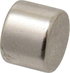 Mag-Mate - 0.32" Diam x 1/4" High Neodymium Rare Earth Magnet - 3.1 Lb Max Capacity, 200°F Max, Nickel Plated - USA Tool & Supply