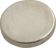 Mag-Mate - 3/8" Diam x 0.06" High Neodymium Rare Earth Magnet - 1 Lb Max Capacity, 200°F Max, Nickel Plated - USA Tool & Supply