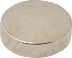 Mag-Mate - 3/8" Diam x 0.1" High Neodymium Rare Earth Magnet - 2 Lb Max Capacity, 200°F Max, Nickel Plated - USA Tool & Supply