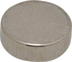 Mag-Mate - 3/8" Diam x 1/8" High Neodymium Rare Earth Magnet - 2.6 Lb Max Capacity, 200°F Max, Nickel Plated - USA Tool & Supply