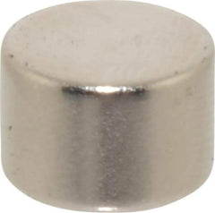 Mag-Mate - 3/8" Diam x 1/4" High Neodymium Rare Earth Magnet - 4.6 Lb Max Capacity, 200°F Max, Nickel Plated - USA Tool & Supply