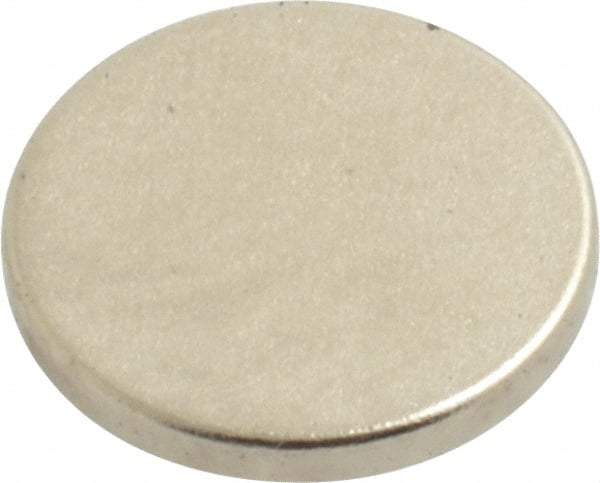 Mag-Mate - 1/2" Diam x 0.06" High Neodymium Rare Earth Magnet - 3 Lb Max Capacity, 200°F Max, Nickel Plated - USA Tool & Supply