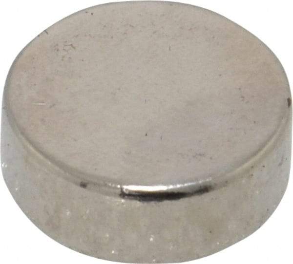 Mag-Mate - 1/2" Diam x 3/16" High Neodymium Rare Earth Magnet - 5.7 Lb Max Capacity, 200°F Max, Nickel Plated - USA Tool & Supply