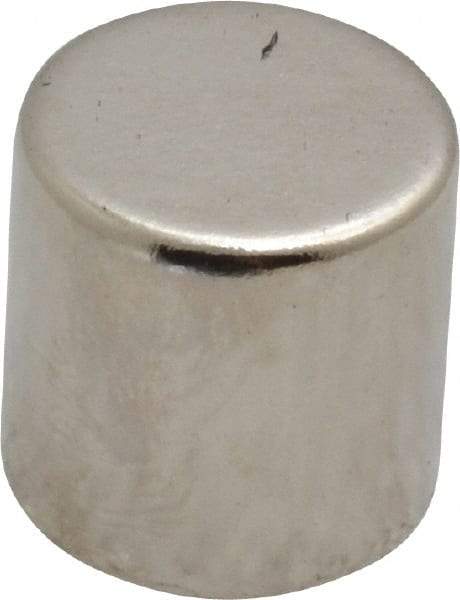 Mag-Mate - 1/2" Diam x 1/2" High Neodymium Rare Earth Magnet - 11.2 Lb Max Capacity, 200°F Max, Nickel Plated - USA Tool & Supply