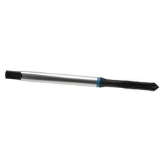 Emuge - M4x0.70 Metric Coarse, 3 Flute, Nitride Finish, Cobalt Spiral Point Tap - Plug Chamfer, Right Hand Thread, 63mm OAL, 13mm Thread Length, 4.5mm Shank Diam, 6H Class of Fit, Series Rekord B-VA - Exact Industrial Supply