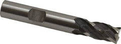 Minicut International - 3/8", 3/4" LOC, 3/8" Shank Diam, 2-1/2" OAL, 4 Flute, Powdered Metal Square End Mill - Single End, Uncoated, Spiral Flute, 30° Helix, Centercutting, Right Hand Cut, Right Hand Flute, Series 985 - USA Tool & Supply
