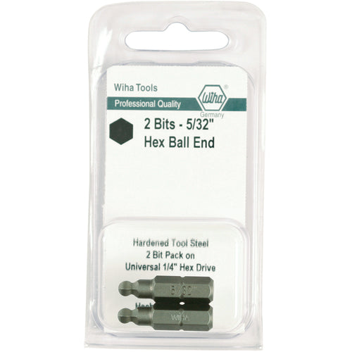 Ball End Hex Inch Insert Bit 7/32″ × 25mm (2 Bit Pack) - USA Tool & Supply