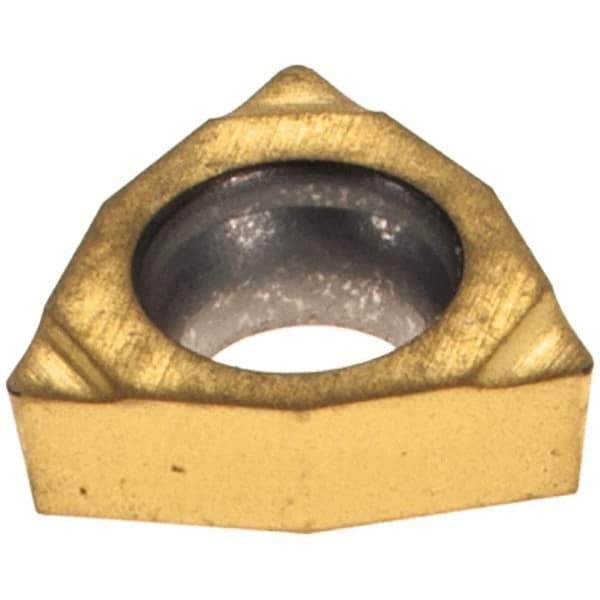 Walter - WCGT520.5 X5 Grade WXM15 Carbide Boring Insert - Multilayer TiAlN/TiN Finish, Trigon, 5/8" Inscr Circle, 1/8" Thick, 0.008" Corner Radius - USA Tool & Supply