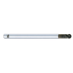 8 mm Dia. × 8 mm Shank × 8 mm DOC × 100 mm OAL, CBD Diamond, 4 Flute, 30° Helix, Shrink Fit, Ballnose End Mill - USA Tool & Supply