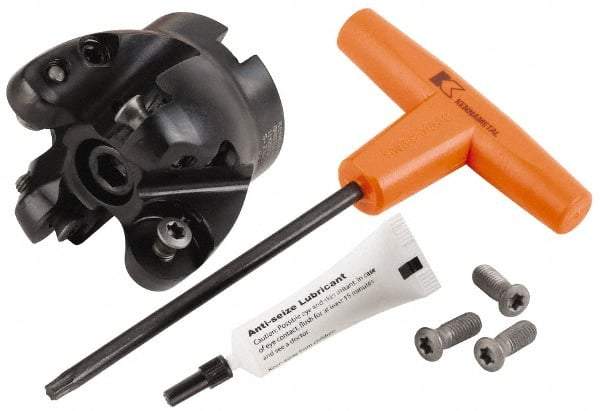 Kennametal - 2-1/2" Cut Diam, 9.53mm Max Depth, 3/4" Arbor Hole, 4 Inserts, RCGT 64... Insert Style, Indexable Copy Face Mill - BMD250 Cutter Style, 26,000 Max RPM, 2 High, Series KSRM - USA Tool & Supply