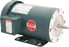 Leeson - 2 Max hp, 1,800 Max RPM, Premium Efficient Electric AC DC Motor - 230/460 V Input, Three Phase, 56HC Frame, 5/8" Shaft Diam, C-Face with Base Mount, TEFC Enclosure - USA Tool & Supply