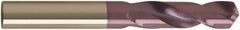 Guhring - 0.413" 118° Spiral Flute Solid Carbide Screw Machine Drill Bit - FIREX Finish, Right Hand Cut, 43mm Flute Length, 89mm OAL, Faceted Point, Straight Shank - USA Tool & Supply